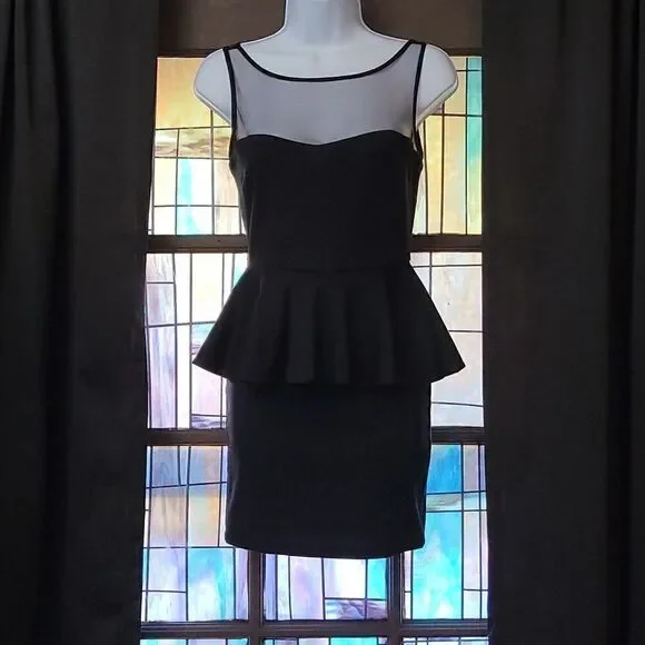 Black Aqua Mini Sheer Top Dress Juniors Size XS - Picture 1 of 7